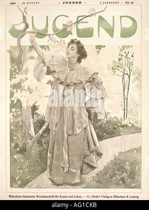 Presse/Medien, Zeitschriften, "Jugend", München und Leipzig, 1. Band, Nummer 33, 1896, , Stockfoto