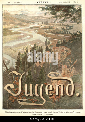 Presse/Medien, Zeitschriften, "Jugend", München und Leipzig, 1. Band, Nummer 13, 1896, , Stockfoto