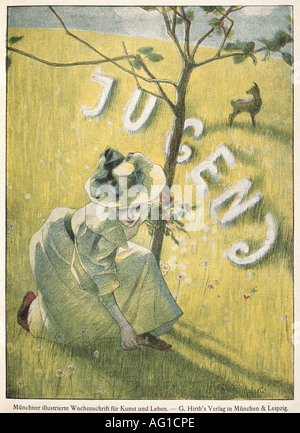 Presse/Medien, Zeitschriften, "Jugend", München und Leipzig, 2. Band, Nummer 2, 1897, Stockfoto