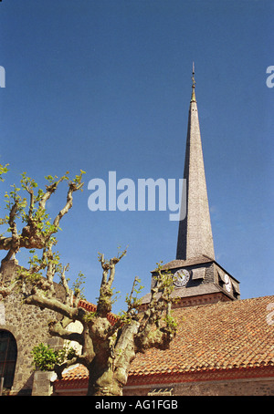 Der Kirchturm in St Jean de Monts, Vendee, Frankreich Stockfoto