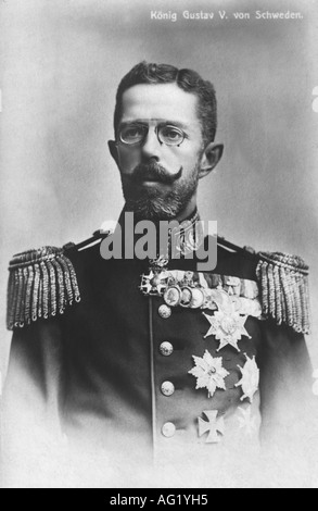 Gustaf V, 16.6.1858 - 29.10.1950. König von Schweden 8.12.1907 - 29.10.1950, Porträt, Deutschland, 1908, Bernadotte, 20. Jahrhundert, Stockfoto