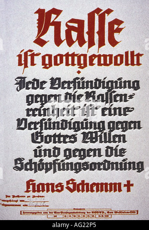 Nazismus/Nationalsozialismus, Propaganda, Slogan von Hanns Schenn (1890-1935), Kalenderblatt, Rassismus, 1930er, 30er Jahre, Nazi-Deutschland, Drittes Reich, Politik, 20. Jahrhundert, Stockfoto