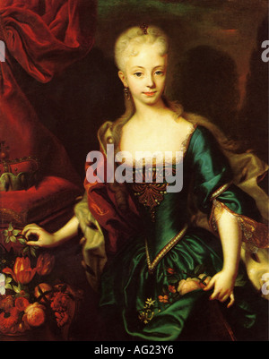 Maria Theresa, 13.5.1717 - 29.11.1780, Heilige römische Kaisersteinbruch, 1745 - 1750, halbe Länge, Gemälde, ca. 1727, Andreas Moeller, Kunsthistorisches Museum, Stockfoto