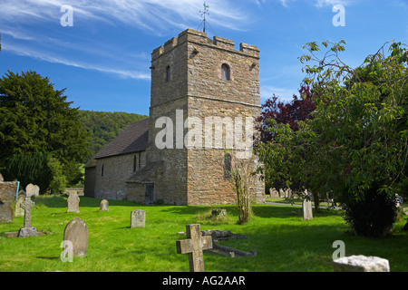 Die Kirche in Stokesay Castle, Shropshire, England, UK Stockfoto