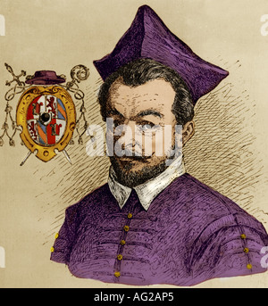Raitenau, Wolf Dietrich von, 26.3.1559 - 16.1.1617, österreichischer Geistlicher, Erzbischof von Salzburg 20.4.1587 - 7.3.1612, Porträt, Gravur 19. Jahrhundert nach zeitgenössischer Illustration, Stockfoto