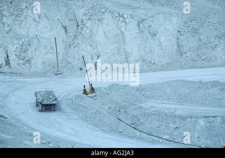 Ore schleppen LKW Huckleberry Kupfer Tagebau Tahtsa Lake British Columbia Stockfoto