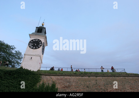 Der Glockenturm auf der Festung Novi Sad Serbien Stockfoto