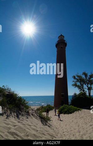 Sable Licht Häuschen im Silver Lake State Park an Sleeping Bear Dunes National Seashore Michigan Stockfoto