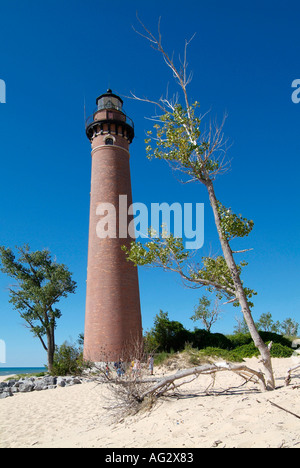 Sable Licht Häuschen im Silver Lake State Park an Sleeping Bear Dunes National Seashore Michigan Stockfoto