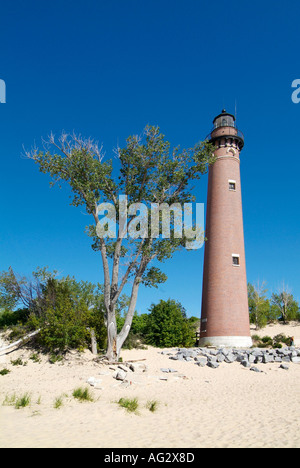 Sable Licht Häuschen im Silver Lake State Park an Sleeping Bear Dunes National Seashore Michigan Stockfoto