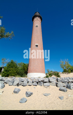 Sable Licht Häuschen im Silver Lake State Park an Sleeping Bear Dunes National Seashore Michigan Stockfoto