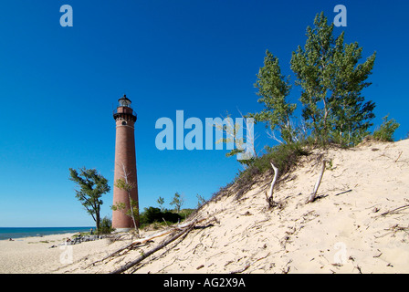 Sable Licht Häuschen im Silver Lake State Park an Sleeping Bear Dunes National Seashore Michigan Stockfoto