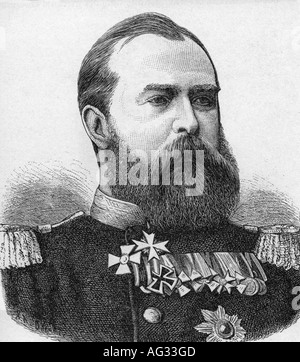 Ludwig IV., 12.9.1837 - 13.3. 1892, Großfürst von Hessen und Rhein 13.6.1877 - 13.3.1892, Porträt, Gravur, 19. Jahrhundert, Deutschland, Uniform, Ludwig, Stockfoto