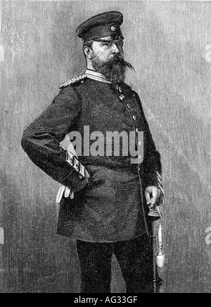 Ludwig IV., 12.9.1837 - 13.3. 1892, Großfürst von Hessen und Rhein 13.6.1877 - 13.3.1892, halbe Länge, Gravur, 19. Jahrhundert, Deutschland, Uniform, Ludwig, Stockfoto