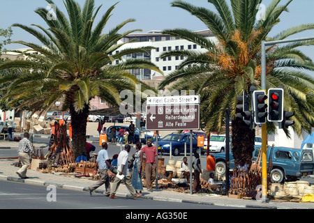 Handwerkermarkt in der Innenstadt von Windhoek Namibia Süd Afrika SWA Stockfoto