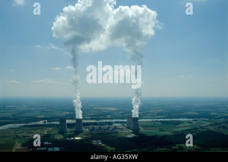 Luftbild, Aerien, Antenne, Vue Aerienne Centrale Nucléaire de Dampierre Commune de Dampierre En stämmiger Loiret Frankreich Stockfoto