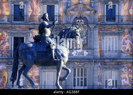 PLAZA MAYOR MADRID SPANIEN Stockfoto