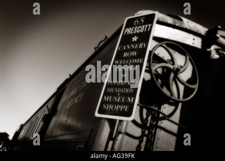 Alten Transport Züge. Cannery Row Bereich. Monterey. Kalifornien. USA Stockfoto