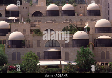 Blick auf die luxuriöse Wohn- Projekt namens David's Village oder Kfar David mit Neo-Oriental Funktion, Mamilla Nachbarschaft, West Jerusalem Israel Stockfoto