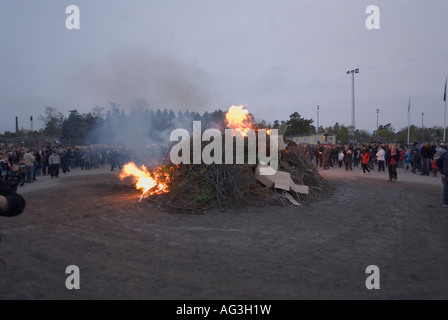 Valpurgis Feuer in Schweden. Stockfoto