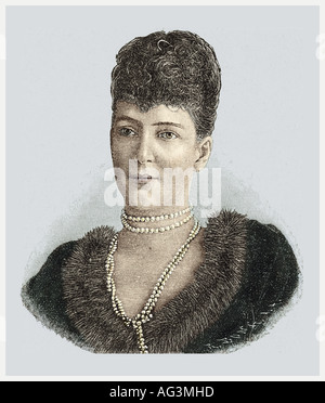 Alexandra, 1.12.1844 - 20.11.1925, Queen Consort of Great Britiain 22.1.1901 - 6.1.1910, Porträt, Gravur, ca. 1901, Stockfoto