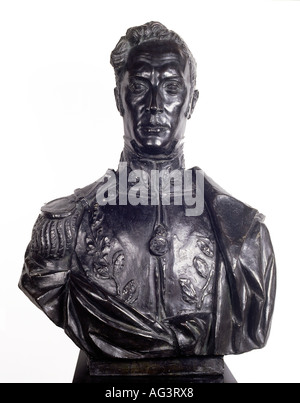 Bolivar, Simon, 24.7.1783 - 10.4.1830, südamerikanischer General und Politiker, Büste, Bronze, von Leon-Ernest Drivier (1878 - 1951), 1906, Phönixsaal, Rathaus, Hamburg, Deutschland, Stockfoto