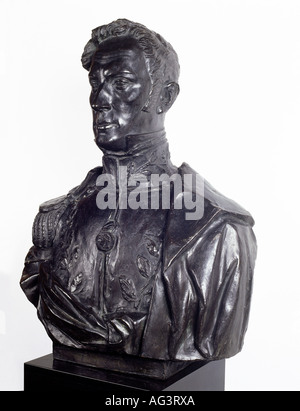 Bolivar, Simon, 24.7.1783 - 10.4.1830, südamerikanischer General und Politiker, Büste, Bronze, von Leon-Ernest Drivier (1878 - 1951), 1906, Phönixsaal, Rathaus, Hamburg, Deutschland, Stockfoto