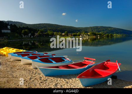 Am frühen Morgen - Lac de Joux. Stockfoto