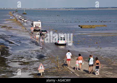 Passage du Gois Causeway, Ile de Noirmoutier, Vendée, Pays De La Loire, Frankreich Stockfoto