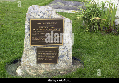 Denkmal für Maria Hays McCauley oder Molly Pitcher an ihrem Grab in Carlisle, Pennsylvania. Digitale Fotografie Stockfoto