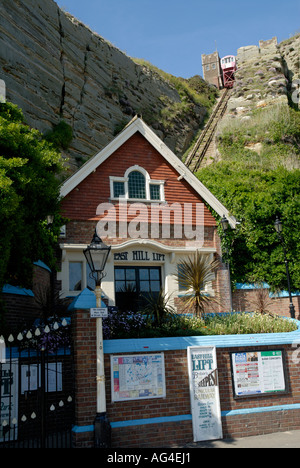 Osthügel heben die steilsten Standseilbahnen Aufzug in Großbritannien Rock eine Nore The Stade Hastings alte Stadt East Sussex England Großbritannien UK Stockfoto