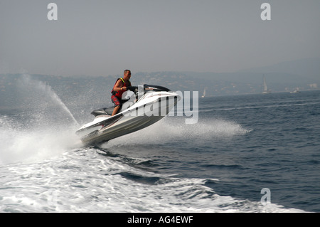 Jet-Ski Reisen von St. Tropez in Saint Maxime in den Golf von Saint Tropez. Stockfoto