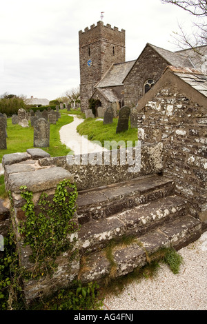 UK Devon Welcombe St Nectans Kirche breite Stil am Tor Lynch Stockfoto