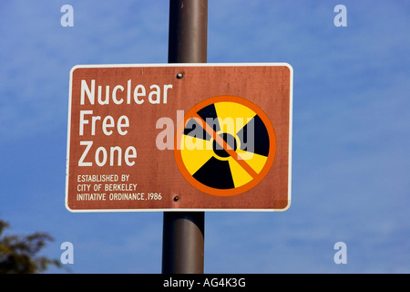 Berkeley Californica Nuclear Free Zone Zeichen Stockfoto