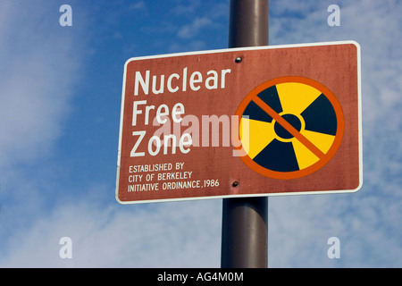 Berkeley California Nuclear Free Zone Zeichen Stockfoto