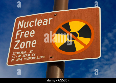 Berkeley California Nuclear Free Zone Zeichen Stockfoto