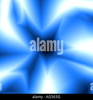 Abstraktes blau-weißen Tunnel Hintergrund mit verschiedenen Oberflächen Stockfoto