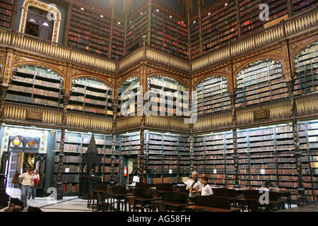 Echte Gabinete de Leitura Portugiesisch, Portugiesisch Royal Lesesaal in Rio De Janeiro Stockfoto