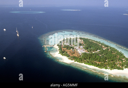 Aerial Bandos Resort Insel Kaafu atoll Stockfoto