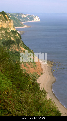 Sidmouth Devon Küste von Salcombe Hill Stockfoto