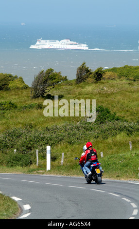 Ärmelkanal von Nordfrankreich Küste gesehen. Überqueren Sie Kanal-Fähre. Stockfoto