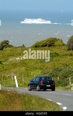 Ärmelkanal von Nordfrankreich Küste gesehen. Überqueren Sie Kanal-Fähre. Stockfoto