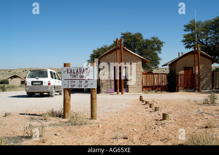 Kalahari tented Camp in den Kgalagadi Transfrontier National Park in Südafrika RSA Stockfoto