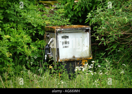 EINE STILLGELEGTE BENZIN PUMPE UK Stockfoto