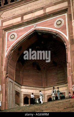 Indien Uttar Pradesh Fatehpur Sikri Jami Masjid Eingang Stockfoto