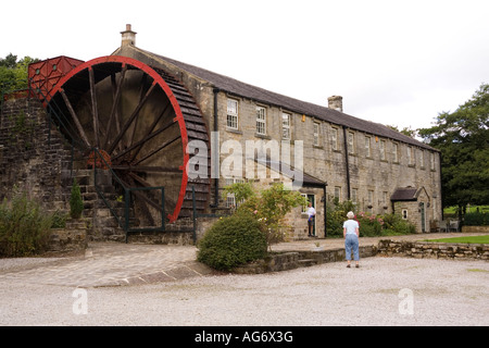 UK Yorkshire Nidderdale Pateley Bridge Foster Beck Flachs Mühle und 34 Fuß Durchmesser überschritten Wasserrad bis 1960er Jahre im Einsatz Stockfoto