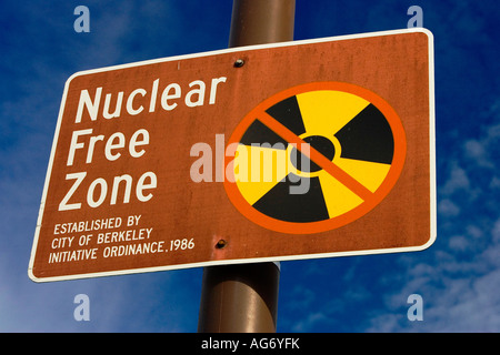 Berkeley California Nuclear Free Zone Zeichen Stockfoto