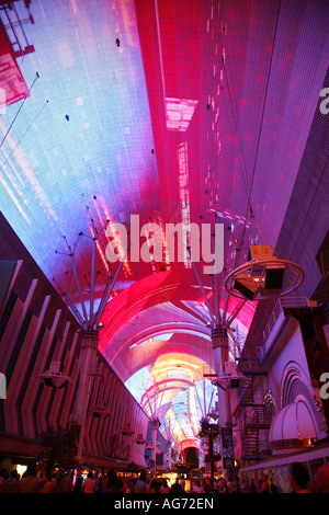 Die Fremont Street Experience Lightshow in der Innenstadt von Las Vegas Nevada Stockfoto