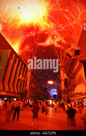 Die Fremont Street Experience Lightshow in der Innenstadt von Las Vegas Nevada Stockfoto