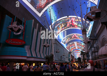 Die Fremont Street Experience Lightshow in der Innenstadt von Las Vegas Nevada Stockfoto